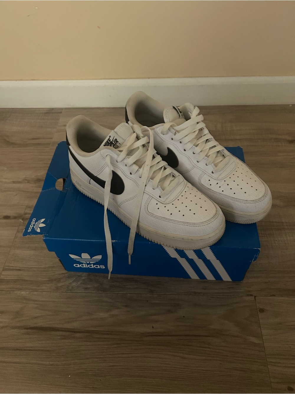 Nike White Sneakers with Black Swoosh